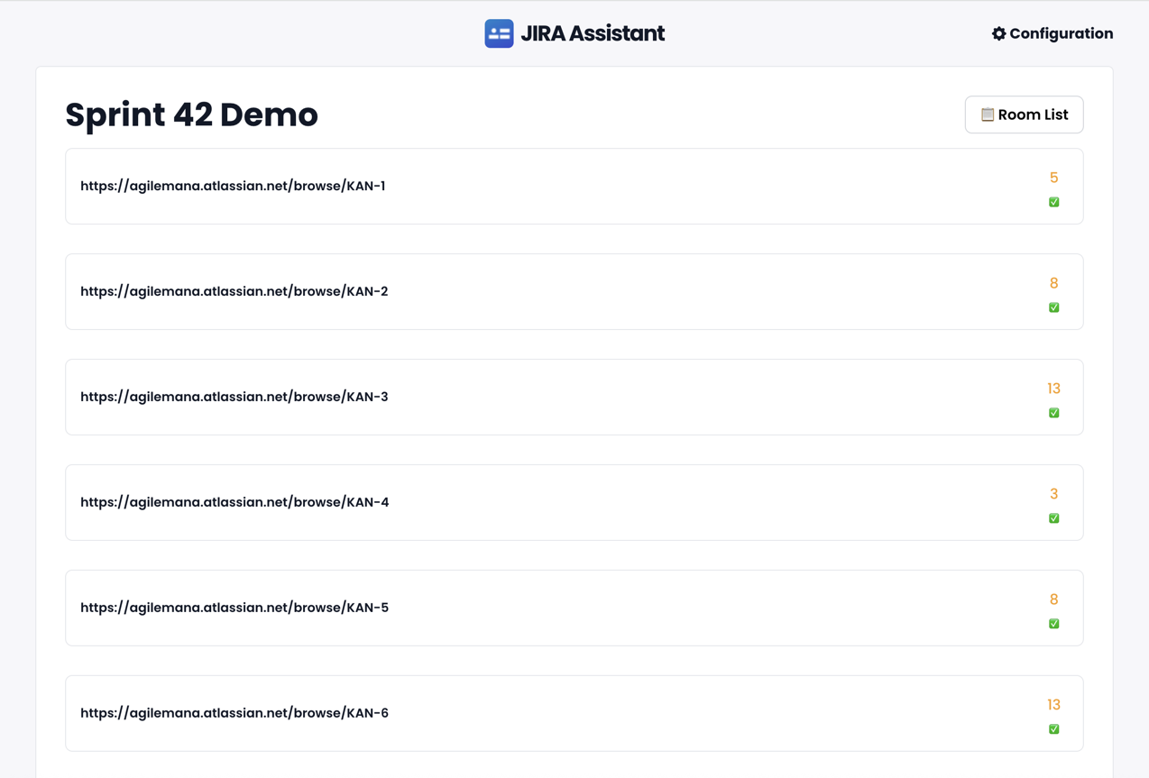 AgileMana Scrum Poker - Update story points to JIRA