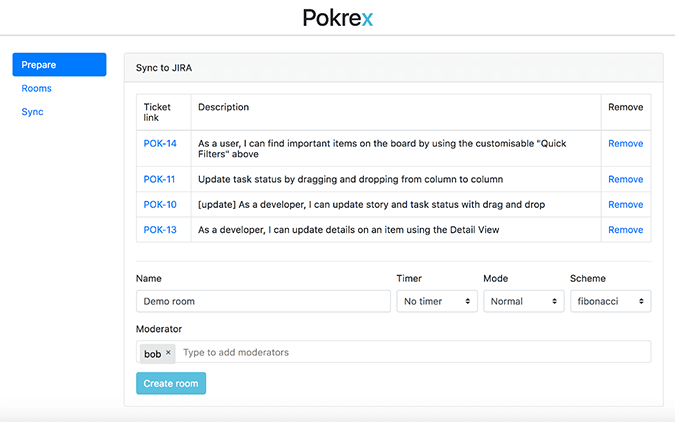 AgileMana Scrum Poker - Prepare stories/tickets for refinement